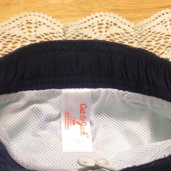Cat & Jack swim trunks with sharks / fish, NWT, 12 month size - Picture 5 of 6